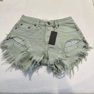 ONE TEASPOON ROLLERS NWT Fade Kahki Size 24 SHORTS!!!